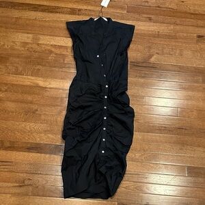 Veronica Beard Black Button-Down Midi Dress